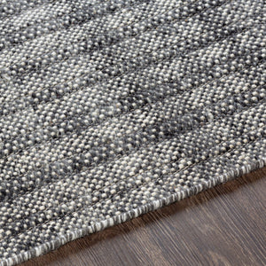 Surya Reliance 10' X 14' Handwoven Wool Rug - Timeless Cottage Style With Elegant Fringe Detail Charcoal Wool Rli2305-23