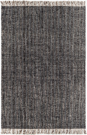 Surya Reliance 10' X 14' Handwoven Wool Rug - Timeless Cottage Style With Elegant Fringe Detail Black Wool Rli2306-23