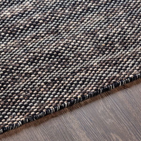 Surya Reliance 10' X 14' Handwoven Wool Rug - Timeless Cottage Style With Elegant Fringe Detail Black Wool Rli2306-23