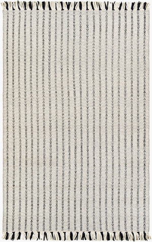 Surya Reliance 10' X 14' Handwoven Wool Rug - Timeless Cottage Style With Elegant Fringe Detail Black Wool Rli2309-23