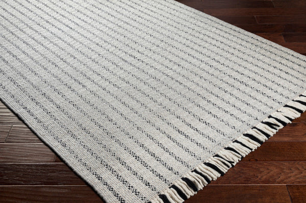 Surya Reliance 10' X 14' Handwoven Wool Rug - Timeless Cottage Style With Elegant Fringe Detail Black Wool Rli2309-23
