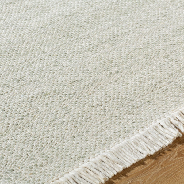 Surya Reliance 10' X 14' Handwoven Wool Rug - Timeless Cottage Style With Elegant Fringe Detail Sage Wool Rli2310-268