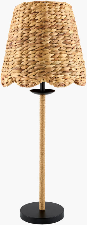 Livabliss Rolla Artisan Iron Rattan Table Lamp with Woven Seagrass Shade for Warm Ambiance RLL-001