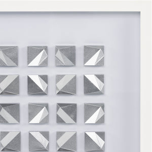 Surya Realm Framed Art 21"H X 21"W - Modern Decor For Revitalizing Your Space With 30-day Warranty Main, White,Frame, ,Matting, White Composition,Polystyrene Rlm001-2121