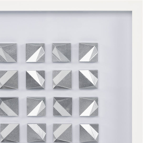 Surya Realm Framed Art 21"H X 21"W - Modern Decor For Revitalizing Your Space With 30-day Warranty Main, White,Frame, ,Matting, White Composition,Polystyrene Rlm001-2121