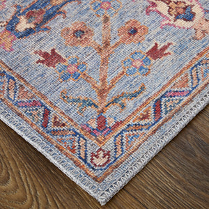 Feizy Rugs Rawlins Vintage-inspired Floral Polyester Rug - Antique Charm Meets Modern Durability For Your Home Gray,Blue,Red Polyester Rln39heflblmlth20