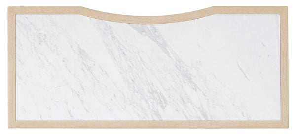 Hooker Furniture Melange Transitional Flourish Dressing Table With Stone Inset Top, Oak Veneer, 5 Soft‑Close Drawers 628-50740-80