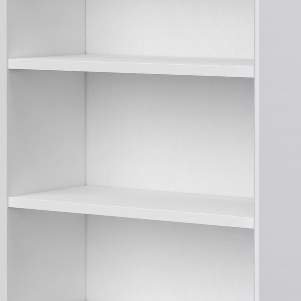English Elm Banting Mid Century Modern Bookcase - White, Stylish Storage With Adjustable Shelves & Drawers B136P158468