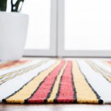 Safavieh Racing Point Stripe HAND WOVEN  Rug Terry White / Racing Red RLR2462C-9