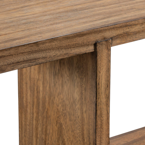 Bernhardt Bernhardt Tomas Solid Suar Wood Console Table with Sculptural Panels and Lower Shelf L25916