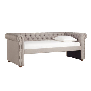 Homelegance By Top-Line Pietro Chesterfield Daybed Grey Linen