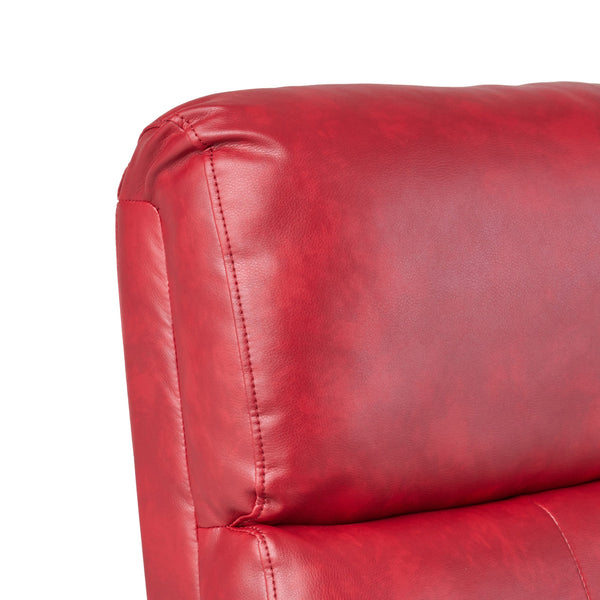English Elm Christopher Knight Home® - RECLINER Plush PU Upholstered Push-Back Recliner with Contemporary Minimalist Design and Comfort Red 57575.00RED