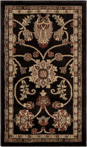 Livabliss Riley Traditional Updated Pattern Polypropylene Area Rug for High-traffic Living Spaces Black, Mustard 2' x 3'3" RLY5025-233