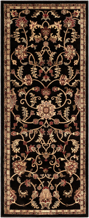 Livabliss Riley Traditional Updated Pattern Polypropylene Area Rug for High-traffic Living Spaces Black, Mustard 2'11" x 7'3" RLY5025-38
