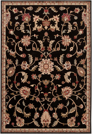 Livabliss Riley Traditional Updated Pattern Polypropylene Area Rug for High-traffic Living Spaces Black, Mustard 9'10" x 12'10" RLY5025-1013