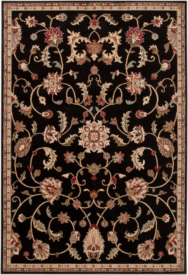 Livabliss Riley Traditional Updated Pattern Polypropylene Area Rug for High-traffic Living Spaces Black, Mustard 9'10" x 12'10" RLY5025-1013