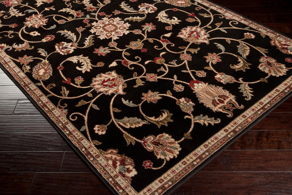 Livabliss Riley Traditional Updated Pattern Polypropylene Area Rug for High-traffic Living Spaces Black, Mustard 2' x 3'3" RLY5025-233