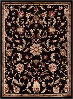 Livabliss Riley Traditional Updated Pattern Polypropylene Area Rug for High-traffic Living Spaces Black, Mustard 7'10" x 10'10" RLY5025-7101010