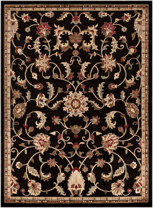 Livabliss Riley Traditional Updated Pattern Polypropylene Area Rug for High-traffic Living Spaces Black, Mustard 7'10" x 10'10" RLY5025-7101010