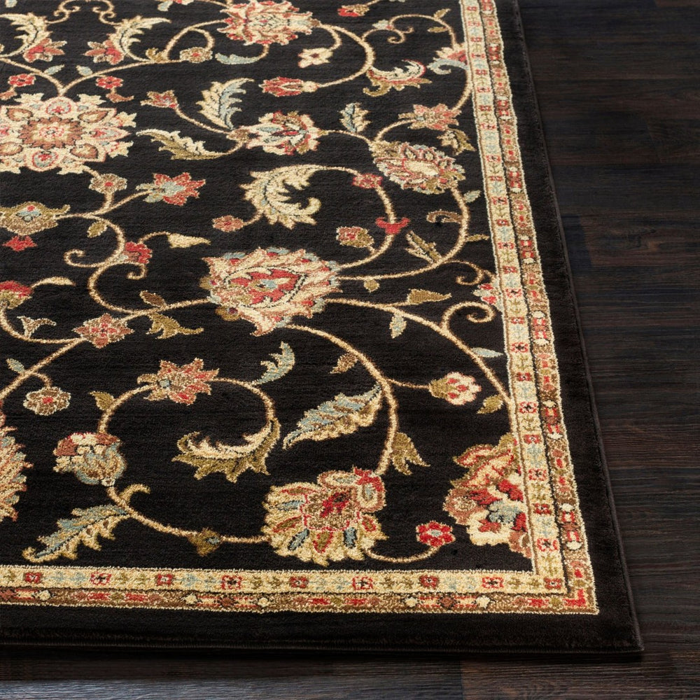 Livabliss Riley Traditional Updated Pattern Polypropylene Area Rug for High-traffic Living Spaces Black, Mustard 9'10" x 12'10" RLY5025-1013