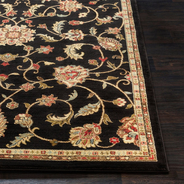 Livabliss Riley Traditional Updated Pattern Polypropylene Area Rug for High-traffic Living Spaces Black, Mustard 2' x 3'3" RLY5025-233