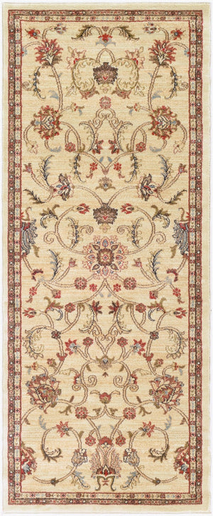 Livabliss Riley Traditional Polypropylene Area Rug for Living Dining and Bedroom Floors Beige, Mustard 2'11" x 7'3" RLY5026-38