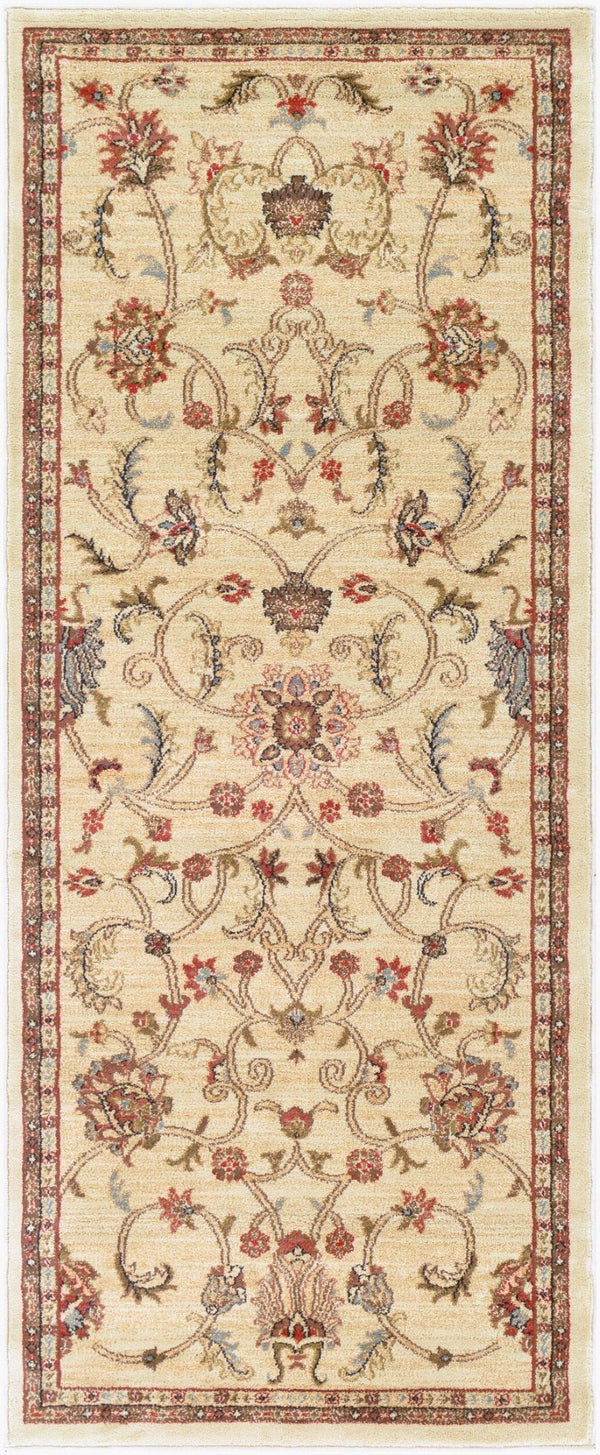 Livabliss Riley Traditional Polypropylene Area Rug for Living Dining and Bedroom Floors Beige, Mustard 2'11" x 7'3" RLY5026-38
