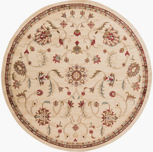 Livabliss Riley Traditional Polypropylene Area Rug for Living Dining and Bedroom Floors Beige, Mustard 7'10" x 7'10" RLY5026-8RD