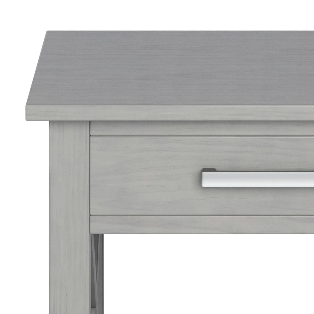 English Elm Kitchener Fog Grey End Table - Handcrafted Solid Wood With Storage, Modern Farmhouse Charm & Style B136P158761