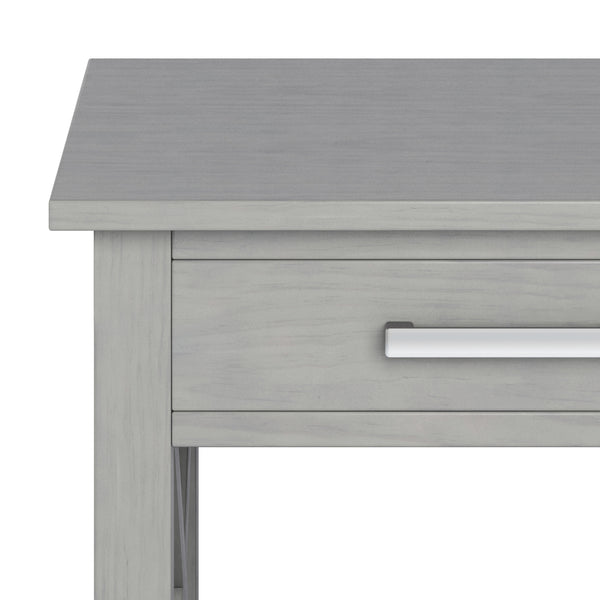 English Elm Kitchener Fog Grey End Table - Handcrafted Solid Wood With Storage, Modern Farmhouse Charm & Style B136P158761