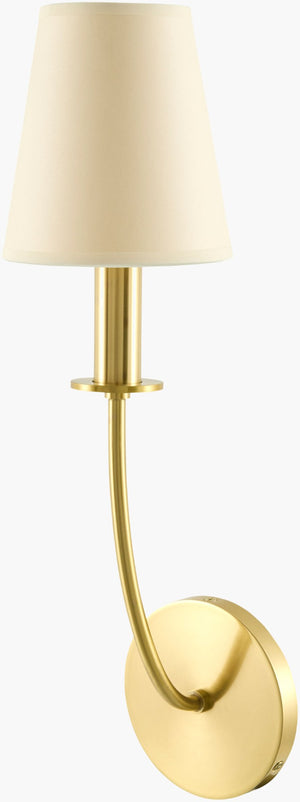 Surya Rivellez Art Deco Wall Sconce with Linen Shade for Bedroom Hallway or Entryway RLZ-001