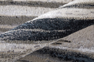 Feizy Rugs Micah Modern Abstract Area Rug - Durable Machine-made Soft Polyester For High Traffic Spaces Silver,Gray,Black Polyester,Polypropylene 6943049fslv000g22