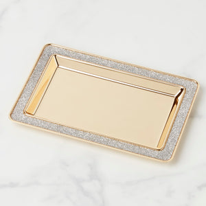 Lenox Kate Spade Sitting Pretty Silver Glitter Catch All Tray GOLD PLTD METAL 897454