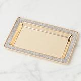 Lenox Kate Spade Sitting Pretty Silver Glitter Catch All Tray GOLD PLTD METAL 897454