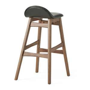 English Elm Christopher Knight Home® - BAR STOOL Stylish Fabric Seat with Small Backrest and Wood Finish, Supportive Comfort for Home Bar Dark Brown 58919.00DBN