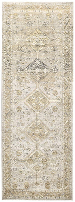 Feizy Rugs Aura Luxurious Modern Persian Area Rug - Durable Polyester Blend With Elegant Gold & Silver Design Gold,Ivory Polyester,Polypropylene Aur3738fgldivyi71