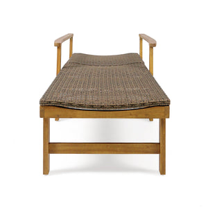 English Elm Christopher Knight Home® - Hampton Outdoor Wood & Wicker Chaise Lounge - Adjustable Comfort For Patios, Poolsides & Gardens 63763.00MCA