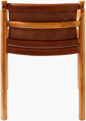Surya Raymond Modern Dining Chair - 29"H Leather Upholstered Seat With Ash Wood Base For Stylish Comfort Top, Tan,Base, Brown Leather,Ash Wood Rmd001-292221