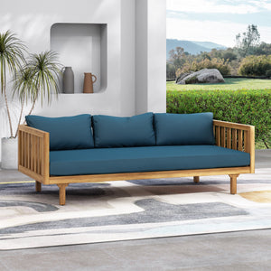 English Elm Christopher Knight Home® - Claremont 3 Seater Daybed - Stylish Teak-Finished Acacia Wood, Water-Resistant Cushions For Comfort 66327.00DT