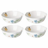 Butterfly Meadow 4-Piece Porcelain Bowl Set, Scalloped, Microwave & Dishwasher Safe