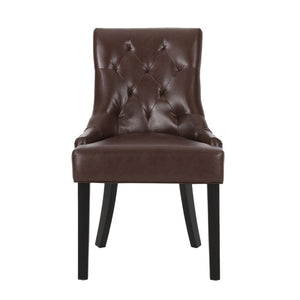 English Elm Cheney Tufted Upholstered Dining Chair Set with Solid Wood Legs for Modern Rooms 54181.00PUDBRN