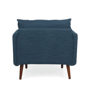 English Elm Christopher Knight Home® - CLUB Club Chair Upholstered Fabric Accent Chair with Walnut Birch Legs, Modern Sophisticated Seating Appeal Navy Blue 30.25 L x 25.75 W x 21 H 71573.00NBLU