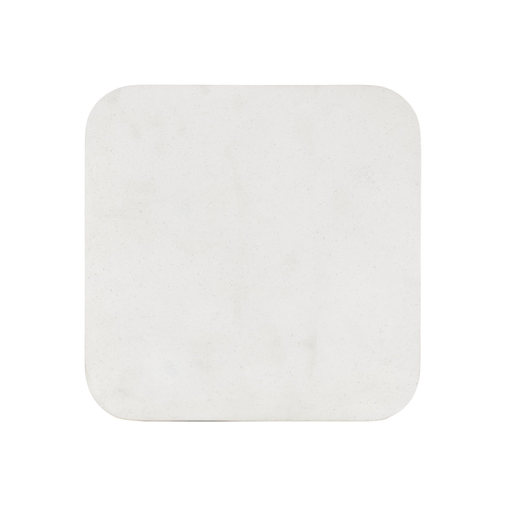 Bernhardt Bernhardt Colonnade Accent Table — Compact 13" Square Modern End Table With Reeded Gmelina Base, Faux Stone Top (23.5") 458124