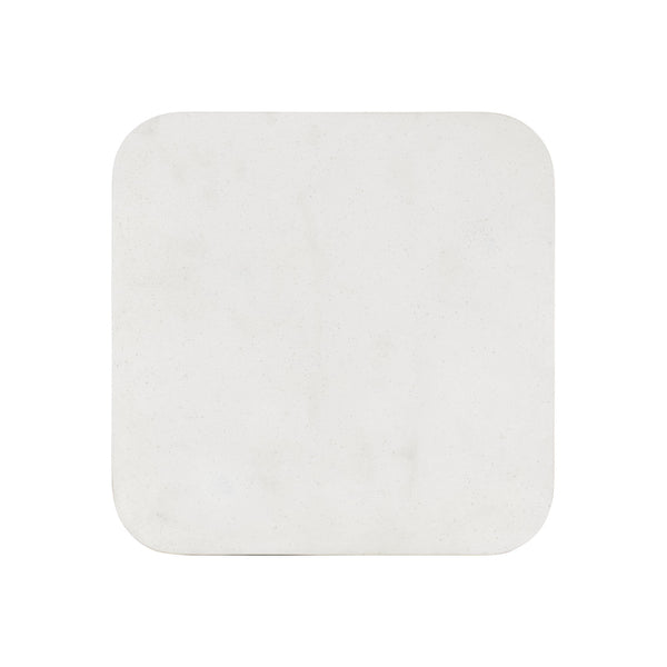 Bernhardt Bernhardt Colonnade Accent Table — Compact 13" Square Modern End Table With Reeded Gmelina Base, Faux Stone Top (23.5") 458124