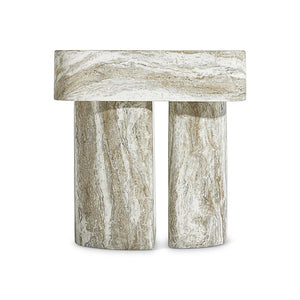 Bernhardt Bernhardt Arcadia Nightstand In Kalta Faux Stone Finish — Sculptural Totemic Base, Soft-Close Drawer, Adjustable Glides (29"H) 334230