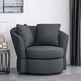 Christopher Knight Home® - Noble House - Smyrna Contemporary Upholstered Swivel Club Chair, Charcoal and Black