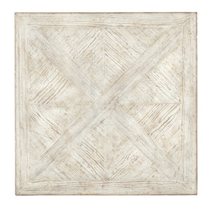 Hooker Furniture Commerce Block Buster End Table — Distressed Parquet Pine Cube With Plinth Base For Cozy Coastal Style Whites/Creams/Beiges 7228-80187-80