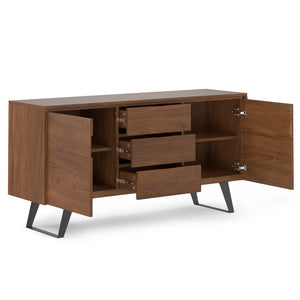 English Elm Lowry Sideboard Buffet - Handcrafted Walnut Veneer With Modern Industrial Design & Ample Storage B136P158873