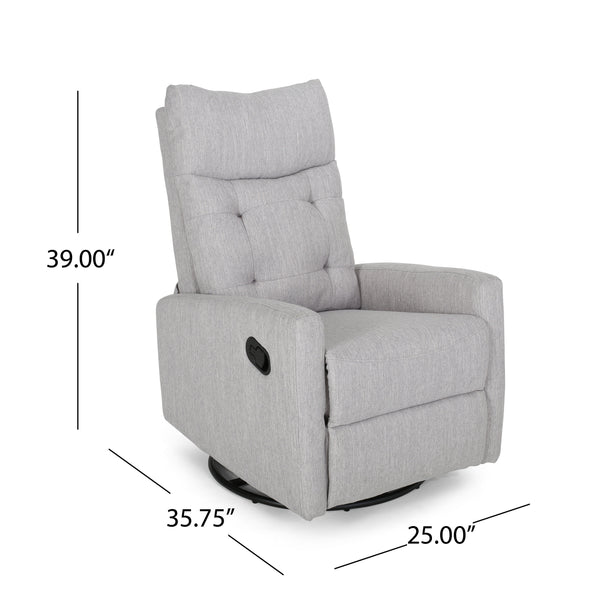 English Elm Christopher Knight Home® - Recliner Swivel Rocker with Glider Function, Push-Back Reclining Chair for Living Room & Nursery LIGHT GREY 65354.00LGRY