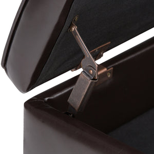 English Elm Cosmopolitan Storage Ottoman Bench In Tanners Brown - Stylish, Functional, And Child-Safe Design B136P159780